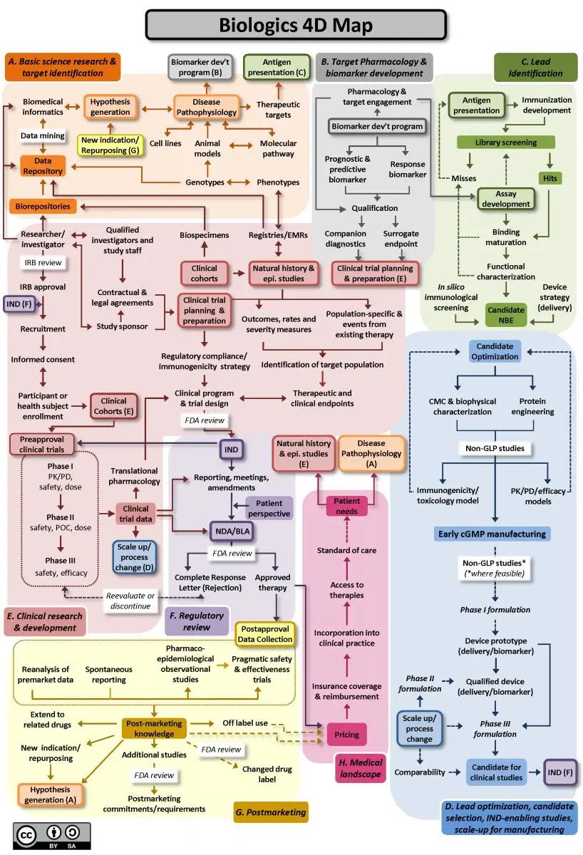 【药物研发】收集全网药物研发、申报、注册、临床全流程图总结