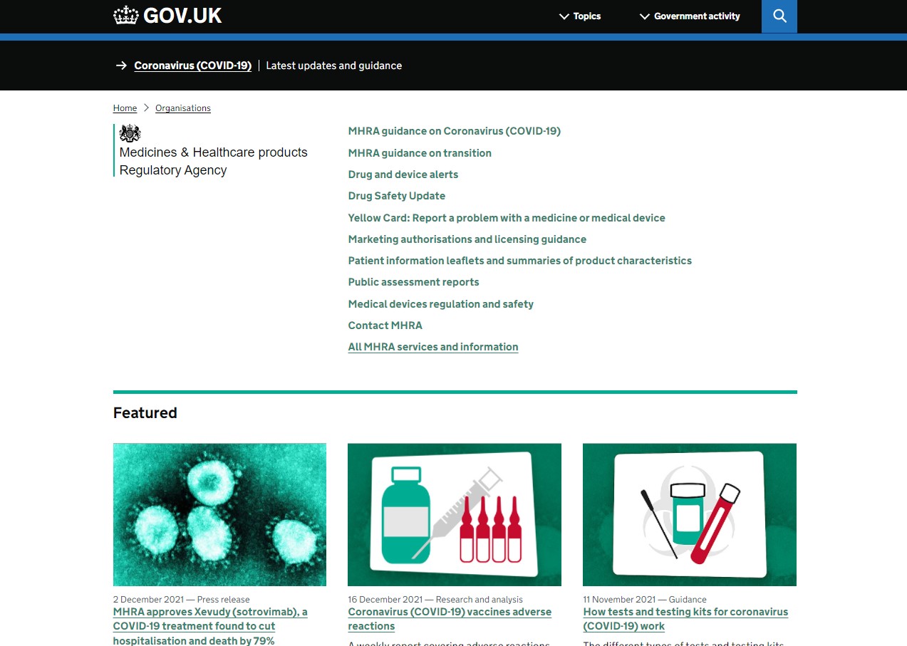 药品和健康产品管理局（Medicines and Healthcare products Regulatory Agency，MHRA） 药研导航