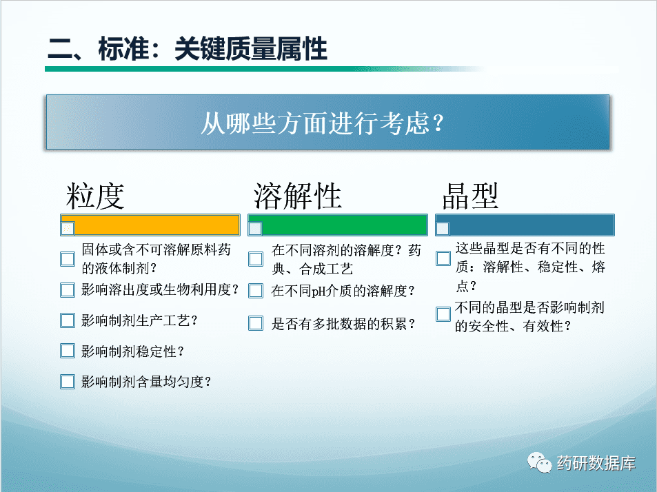 质量标准制定：原料药