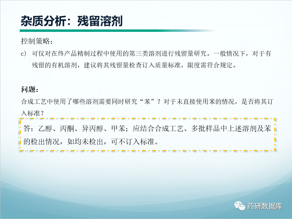 质量标准制定：原料药