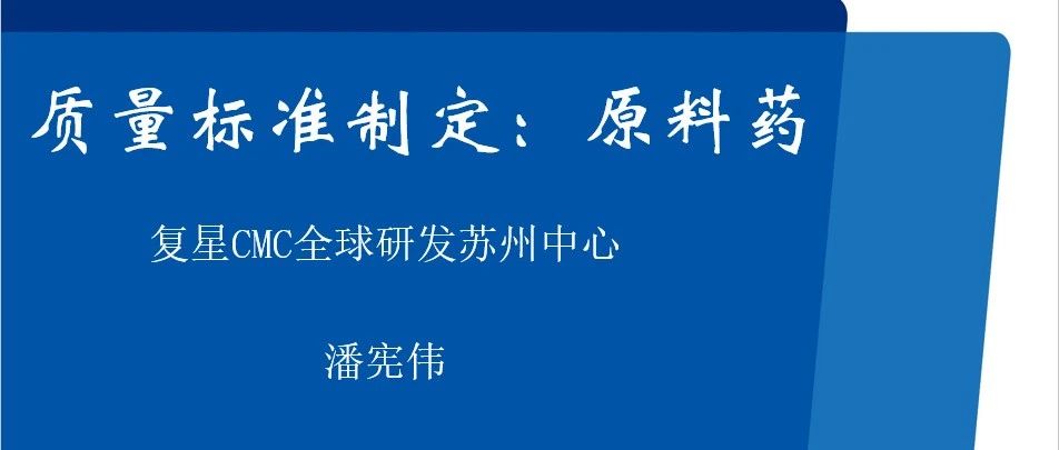质量标准制定：原料药