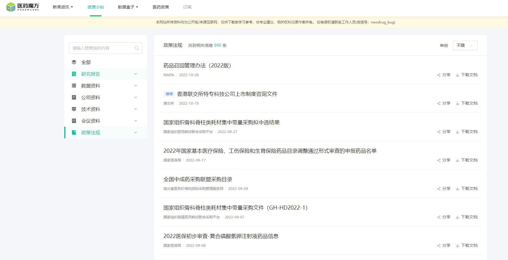 药研资料-医药魔方
