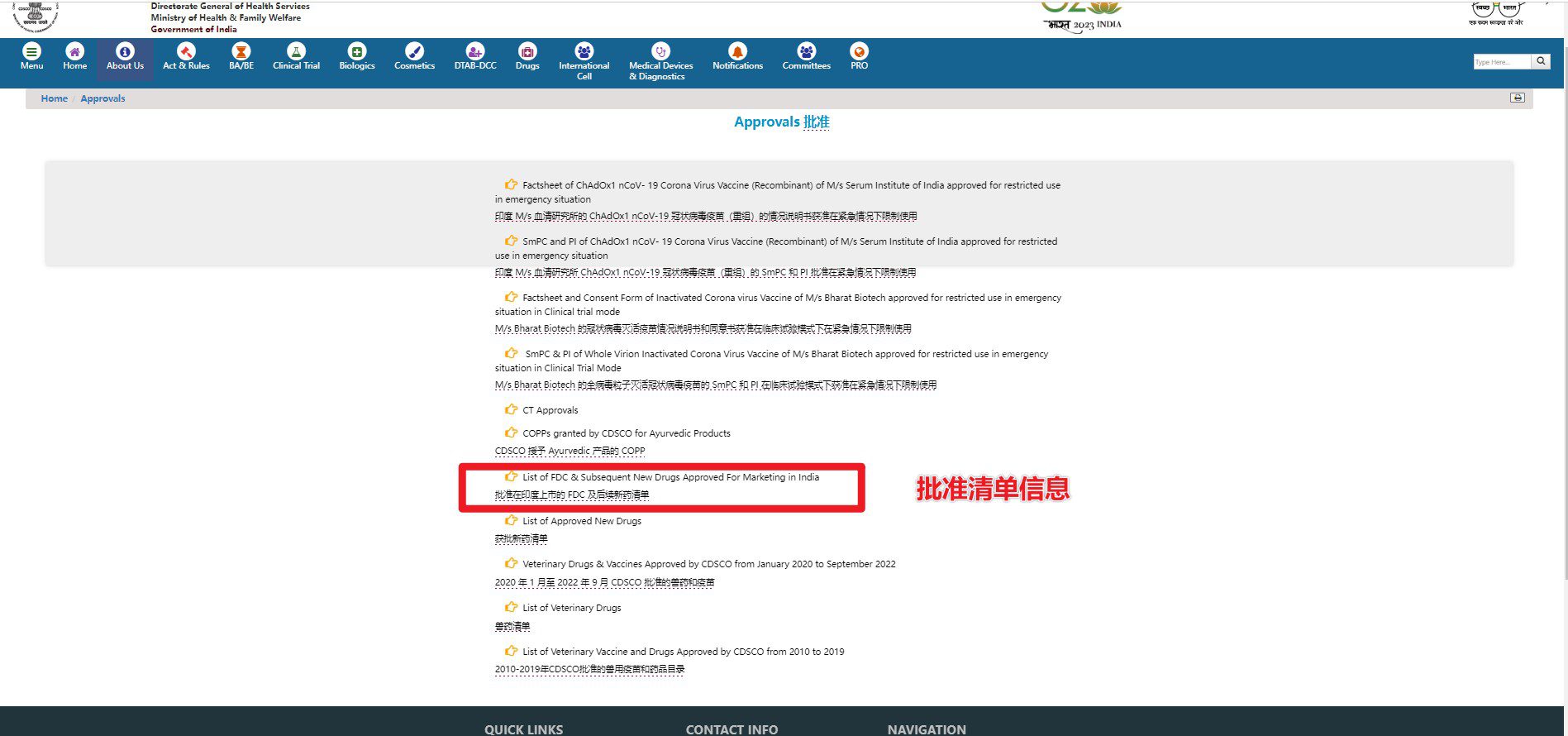 CDSCO-首页-批准信息LIST