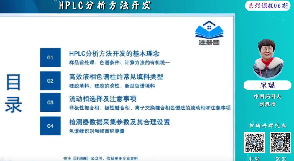 【视频】HPLC分析方法开发-中国药科大学副教授-宋瑞