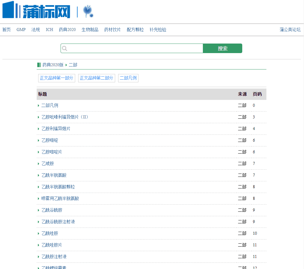 中国药典查询